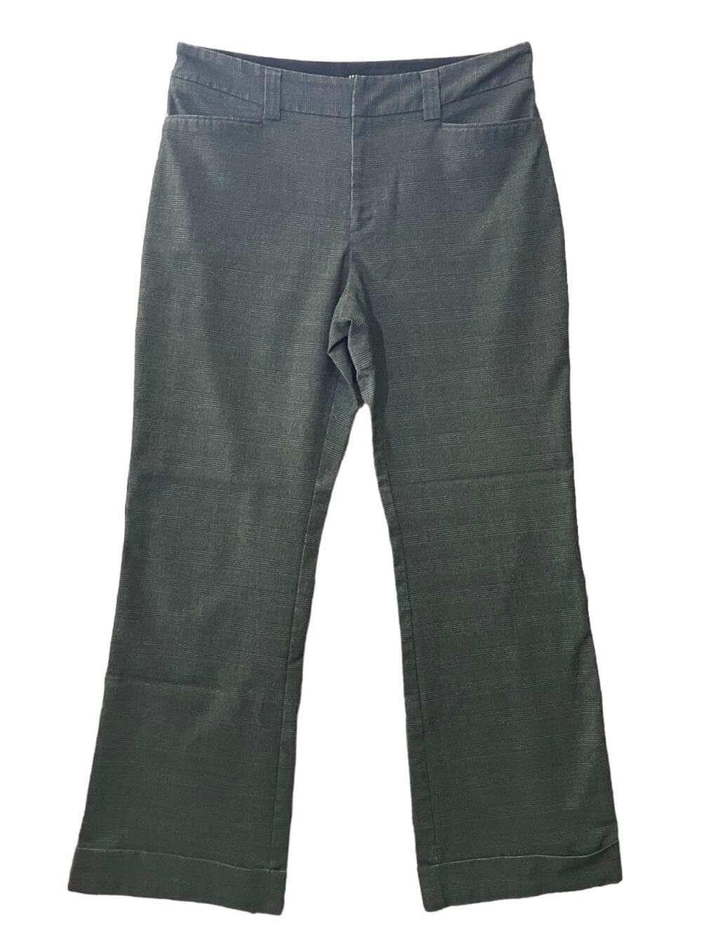 Tangents Women's Gray Plaid Hi-Rise Bootcut 30" Inseam Pants Stretch Size 13/14
